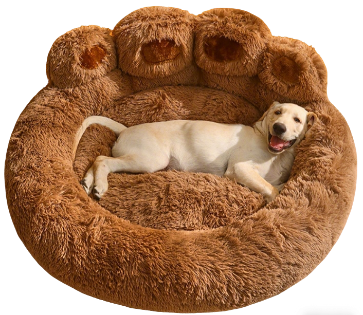 Giant Bear Paw Plush Dog Bed — Ultra-Fluffy Donut Sofa