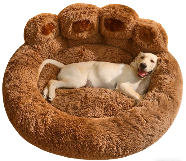 Giant Bear Paw Plush Dog Bed — Ultra-Fluffy Donut Sofa